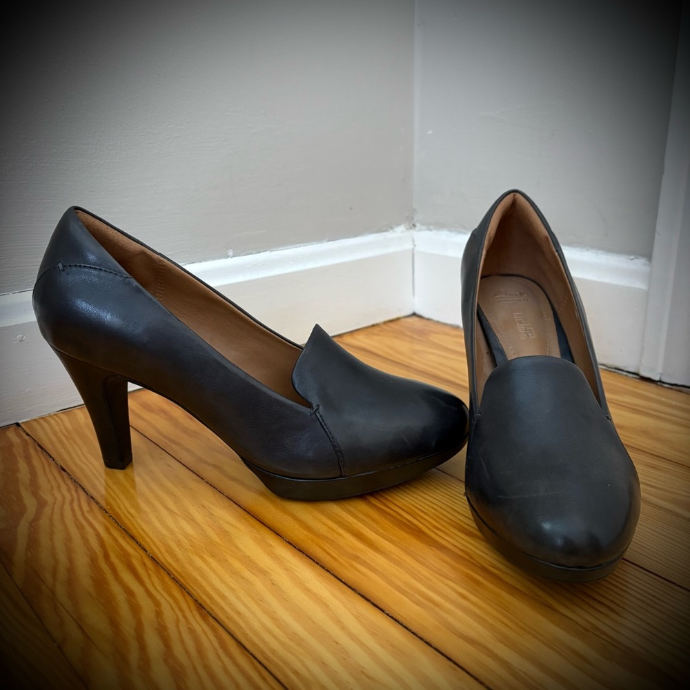 Clark’s Black Leather Heels